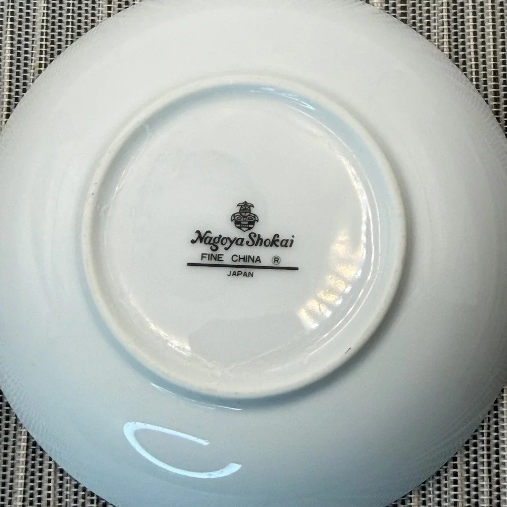 Nagoya Shokai Fine China Fruit Bowl White Floral Rose Silver Trim Japan Vintage